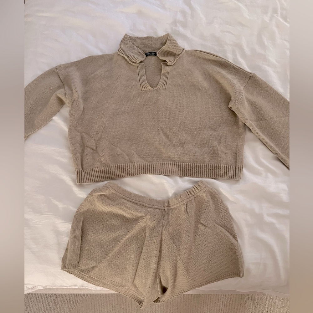 Nasty Gal Sweater Shorts Set